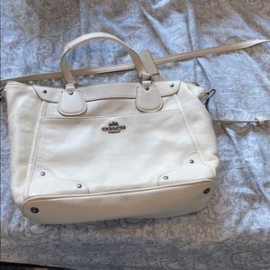 Coach leather cross body tote!